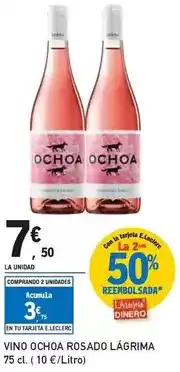 E.Leclerc Ochoa - vino rosado lagrima oferta