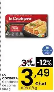Eroski La cocinera - canelones de carne, 500 g oferta