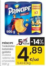 Eroski Príncipe - galleta rellena de chocolate oferta