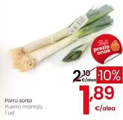 Eroski Puerro manojo oferta