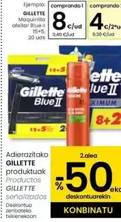 Eroski Gillette - maquinilla afeitar blue ii 15 + 5, 20 uds oferta