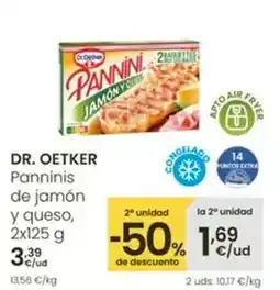 Eroski Dr oetker - panninis de jamon y queso oferta
