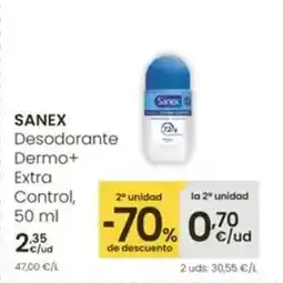 Eroski Sanex - desodorante dermo+ extra control oferta