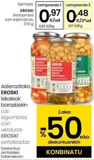 Eroski Eroski - garbanzos con espinacas oferta