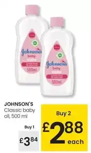 Eroski Johnson's - classic baby oil oferta