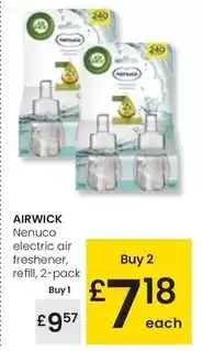 Eroski Air wick - nenuco electric air freshener, refill oferta