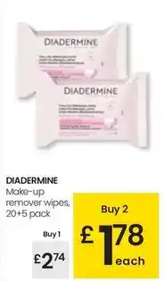 Eroski Diadermine - make-up remover wipes oferta