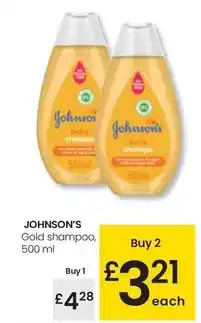 Eroski Johnson's - gold shampoo, 500 ml oferta