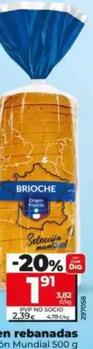 Dia Dia seleccion mundial - brioche en rebanadas oferta