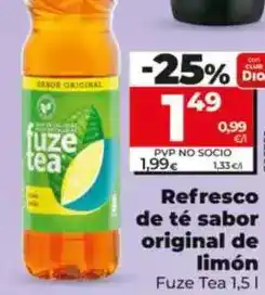 Dia Fuze tea - refresco de té sabor original de limón oferta