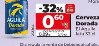 Dia El águila - cerveza dorada oferta