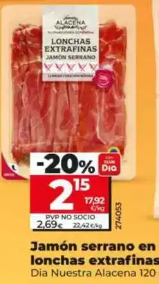 Dia Dia nuestra alacena - jamon serrano en lonchas extrafinas oferta