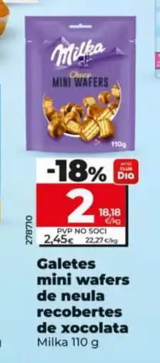 Dia MILKA Galetes mini wafers de neula recobertes de xocolata oferta