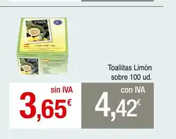 mycash profesional Toallitas Limón sobre 100 ud oferta