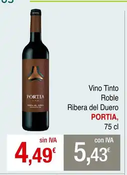 mycash profesional PORTIA Vino Tinto Roble Ribera del Duero oferta