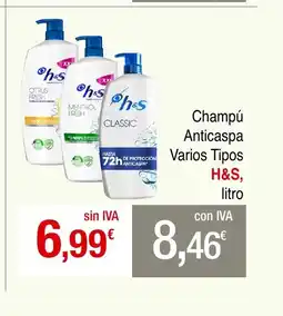 mycash profesional H&S Champú Anticaspa Varios Tipos oferta