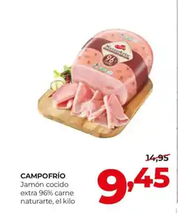 Alimerka CAMPOFRÍO Jamón cocido extra 96% carne naturarte oferta