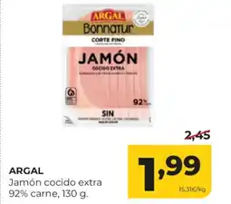 Alimerka ARGAL Jamón cocido extra 92% carne oferta
