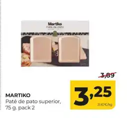 Alimerka MARTIKO Paté de pato superior oferta
