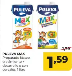 Alimerka PULEVA MAX Preparado lácteo crecimiento + desarrollo o con cereales oferta