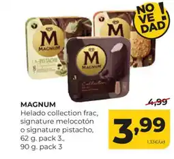Alimerka MAGNUM Helado collection frac, signature melocotón o signature pistacho oferta