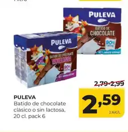 Alimerka PULEVA Batido de chocolate clásico o sin lactosa oferta