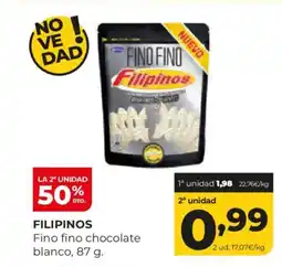 Alimerka FILIPINOS Fino fino chocolate blanco oferta