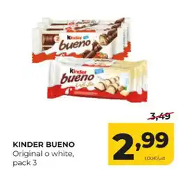 Alimerka KINDER BUENO Original o white, pack 3 oferta