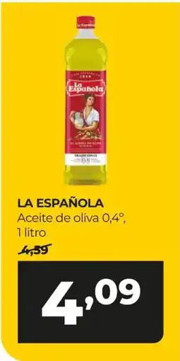 Alimerka LA ESPAÑOLA Aceite de oliva 0,4° oferta