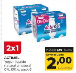 Alimerka ACTIMEL Yogur líquido natural o natural oferta