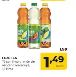 Alimerka FUZE TEA Té con limón, limón sin azúcar o maracuyá oferta