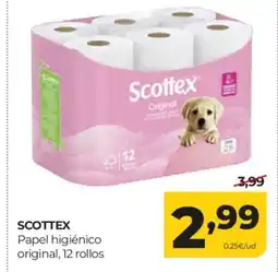 Alimerka SCOTTEX Papel higiénico original, 12 rollos oferta