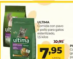 Alimerka ULTIMA Comida con pavo o pollo para gatos esterilizado oferta