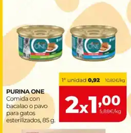 Alimerka PURINA ONE Comida con bacalao o pavo para gatos esterilizados oferta
