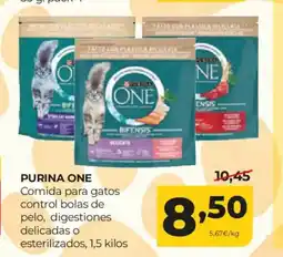 Alimerka PURINA ONE Comida para gatos control bolas de pelo, digestiones delicadas o esterilizados oferta
