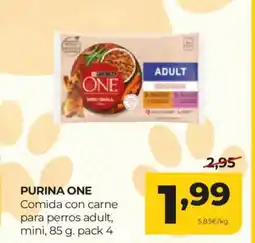 Alimerka PURINA ONE Comida con carne para perros adult, mini oferta