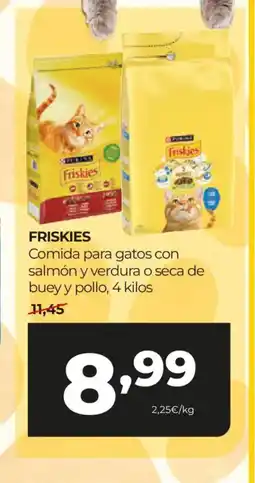 Alimerka FRISKIES Comida para gatos con salmón y verdura o seca de buey y pollo oferta