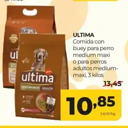 Alimerka ULTIMA Comida con buey para perro medium maxi o para perros adultos medium- maxi oferta