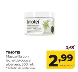 Alimerka ΤΙΜΟΤΕΙ Mascarilla con leche de coco y aloe vera oferta