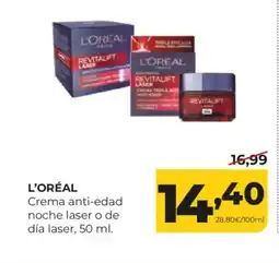 Alimerka L'ORÉAL Crema anti-edad noche laser o de día laser oferta