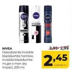 Alimerka NIVEA Desodorante invisible black&white hombre, invisible black&white mujer o men dry impact oferta