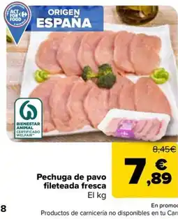 Carrefour Market Pechuga de pavo fileteada fresca oferta