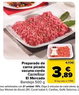Carrefour Market CARREFOUR EL MERCADO Preparado de carne picada vacuno-cerdo oferta