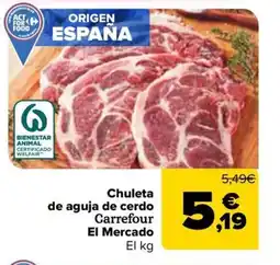 Carrefour Market CARREFOUR EL MERCADO Chuleta de aguja de cerdo Carrefour oferta