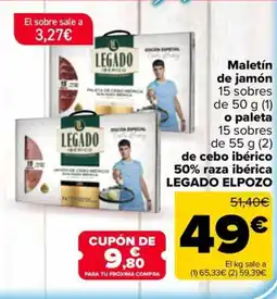Carrefour Market Maletín de jamón 15 sobres oferta