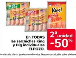 Carrefour Market ELPOZO En TODAS las salchichas King y Big individuales oferta