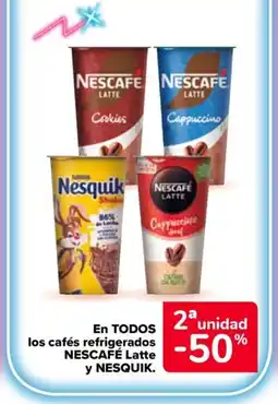 Carrefour Market NESCAFÉ LATTE Y NESQUIK En TODOS los cafés refrigerados oferta