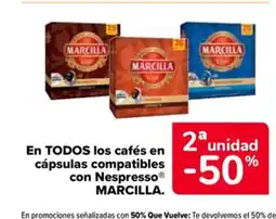 Carrefour Market MARCILLA En TODOS los cafés en cápsulas compatibles con Nespresso oferta