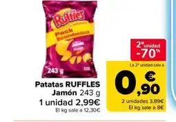 Carrefour Market RUFFLES Patatas Jamón oferta