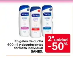 Carrefour Market SANEX En geles de ducha y desodorantes oferta